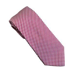 Paul Frederick 100% Silk Mens Tie Houndstooth Red White Woven 3.5x64" Necktie